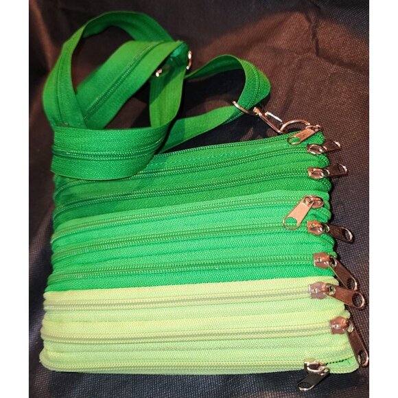 Cupcakes & Cartwheels Ombre Green Zipper Purse With Adjustable Strap Unique - Picture 1 of 8